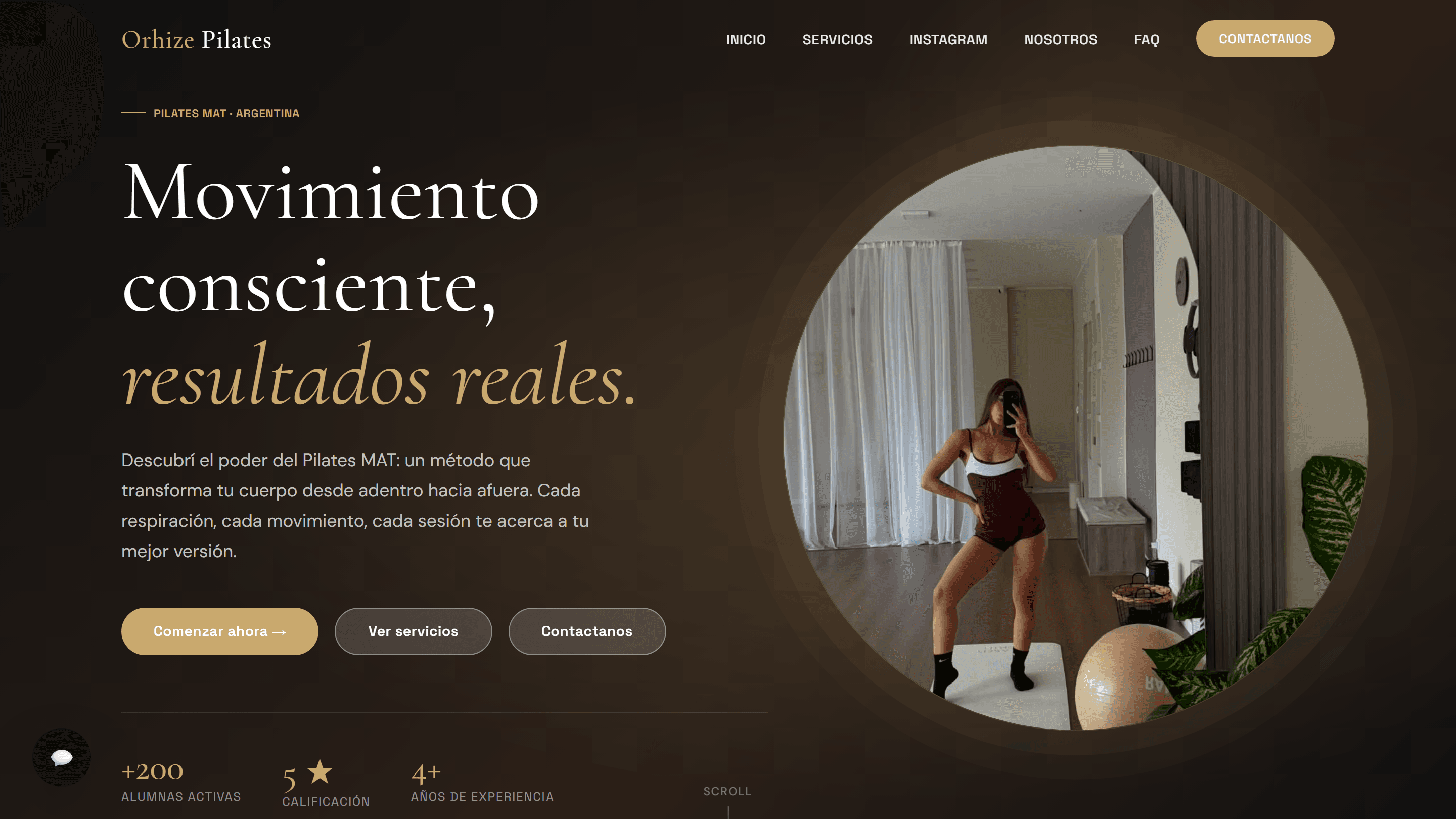 Orhize Pilates — Un estudio de Pilates que vende planes, manual y ropa desde el mismo sitio