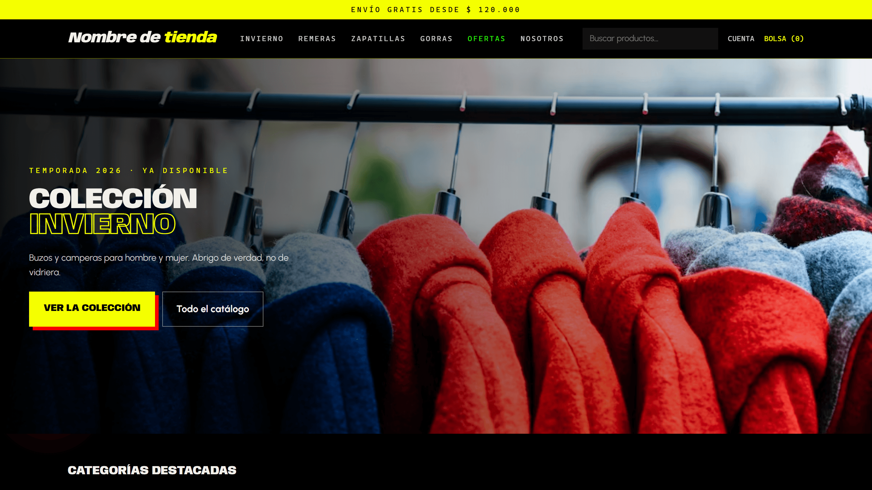 Tienda de indumentaria disponible — Indumentaria urbana con panel de administración propio